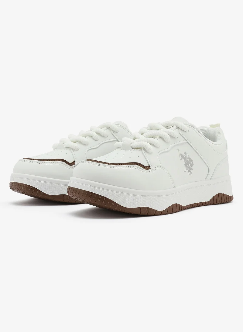 U.S. Polo Assn. white Women's  White Low-Top Sneakers - Style that Moves, Comfort Shoes that Lasts for Women | Best Price UAE