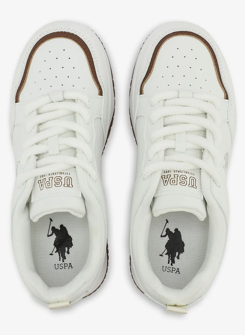 U.S. Polo Assn. white Women's  White Low-Top Sneakers - Style that Moves, Comfort Shoes that Lasts for Women | Best Price UAE
