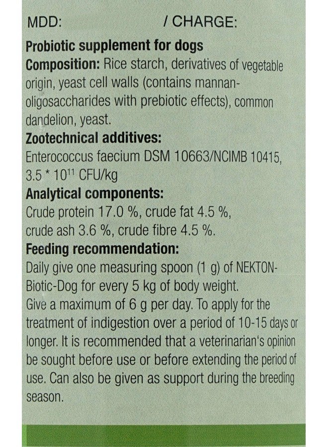 Nekton Biotic-Dog Probiotic Supplement for Dogs 40gm (1.4oz) - Image 2