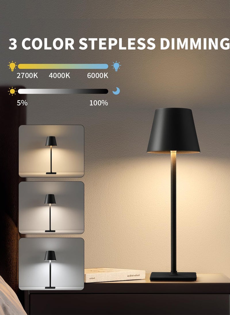 LED Rechargeable High-Foot Table Lamp Atmosphere Lamp Night Light, Infinite 3-Tone Lighting, Type-C Interface