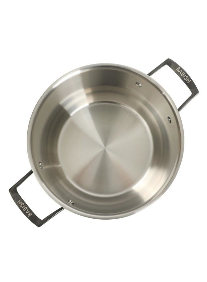 Babish 8 Quart Tri-Ply Stainless Steel Stock Pot with Glass Lid & Black Handles – Dutch Oven, Oven Safe, Dishwasher Safe - Image 4