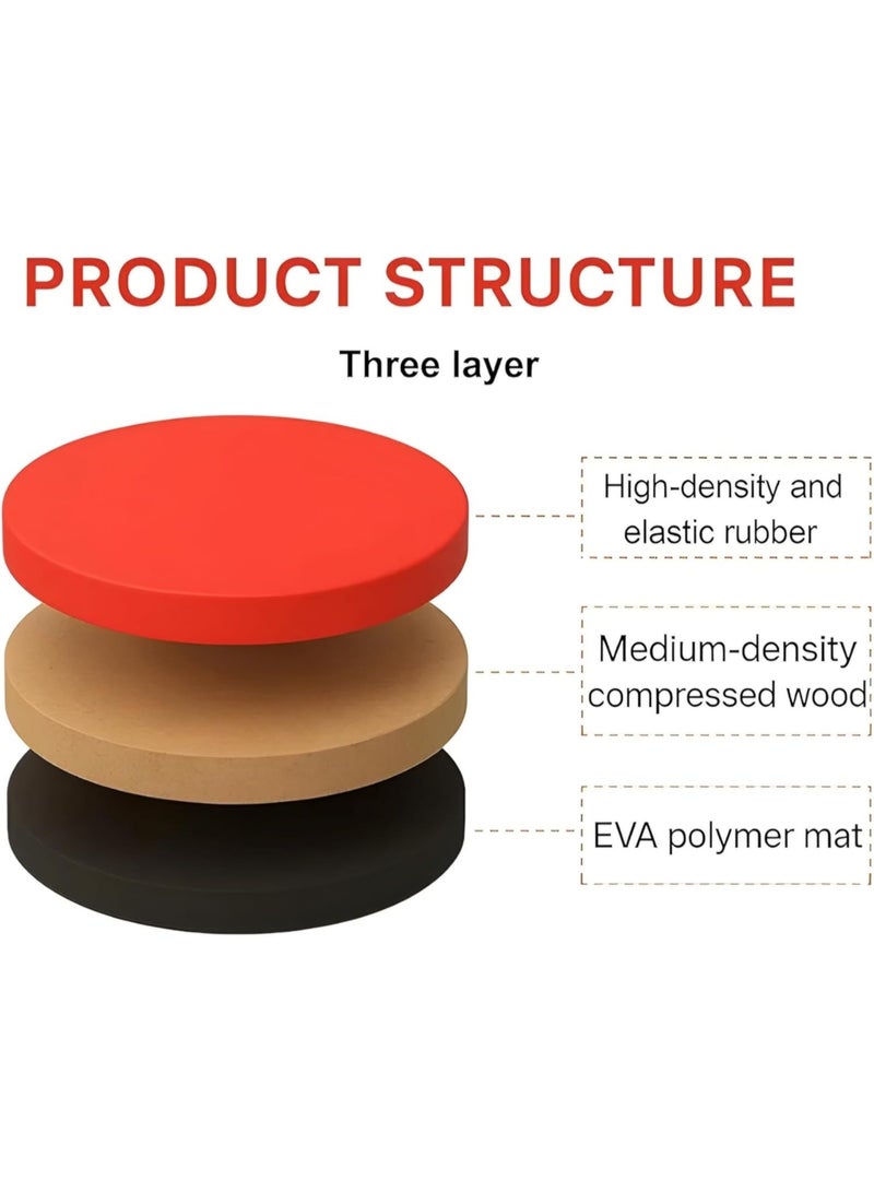 Portable Practice Pad Round Dumb Drum Exercise Rubber Pad Mute Practice Drum Pad Silent Training Drum with Realistic Rebound for Beginners Students Drummers 8-in - Image 3