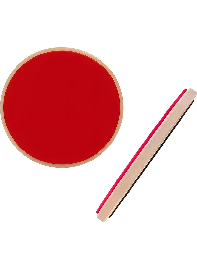 Portable Practice Pad Round Dumb Drum Exercise Rubber Pad Mute Practice Drum Pad Silent Training Drum with Realistic Rebound for Beginners Students Drummers 8-in - Image 2