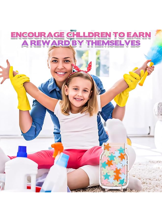 إيروريكس برطمان مكافآت للأطفال الصغار، برطمان مكافآت النجوم، أدوات إدارة الفصل، برطمان حوافز للطلاب، أعمال الفصل، ديكور لوحة الإعلانات، تدريب السلوك، برطمان مكافآت، هدية للأطفال الأولاد والبنات - Image 2