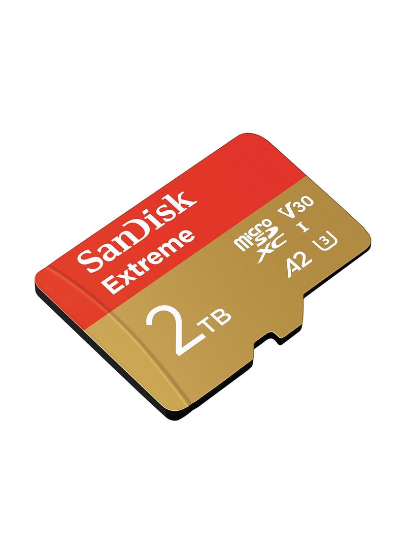 سانديسك 2TB Extreme microSDXC Card, + SD adapter, (For Smartphones, Action Cams, Drones, Speeds up to 240 MB/s, 4K UHD) RescuePRO Deluxe, UHS-I, U3, V30 - Image 2