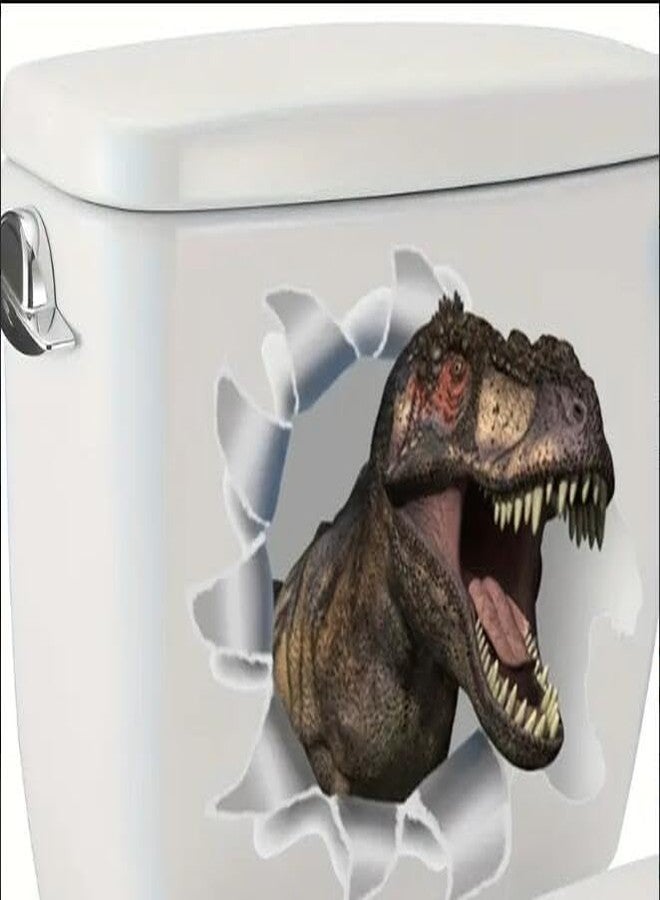 Paleery@FC 3D Dinosaur Toilet Cover Sticker Decals,Aniaml 3D Dinosaur Toilet Lid Tank Seat Decals Cistern Self-Adhesive Bathroom Wall Sticker - Image 3