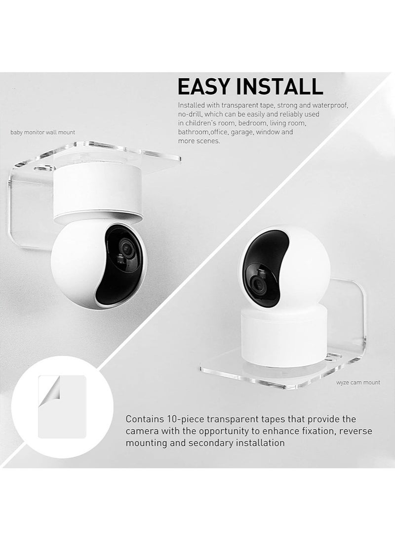 يالونج الاكريليك جدار جبل عائم كاميرا الأمن ، ورصد الطفل ، مكبر الصوت ، مجموعة من 3 - الغرض العام جدار جبل مع كابل كليب ، 10 قطعة من شريط لاصق قوي ، لا تحتاج إلى حفر ( شفافة ) - Image 3