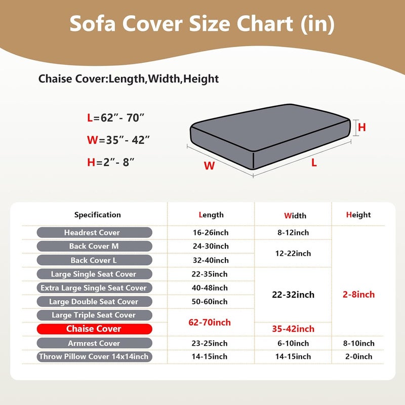 Yoovat Magic Sofa Covers Magic Sofa Couch Covers 2023 New Wear-Resistant Universal Sofa Cover Stretch for Sectional Slipcovers (Texture-Light Coffee,Chaise Cover) - Image 3