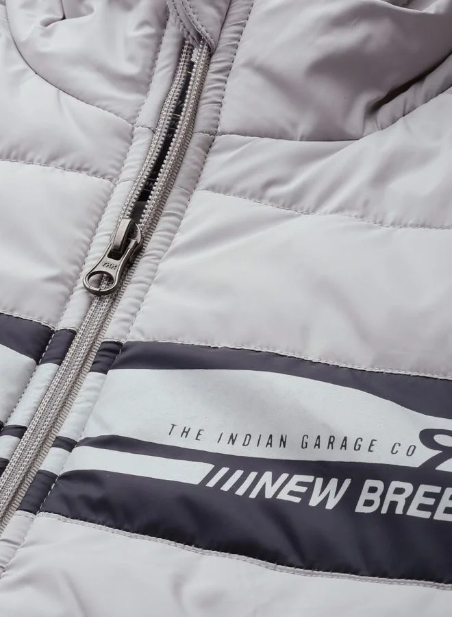 The Indian Garage Co Men Slim Fit Colourblocked Puffer Jackets