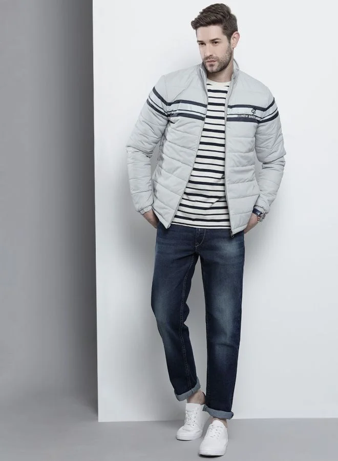 The Indian Garage Co Men Slim Fit Colourblocked Puffer Jackets