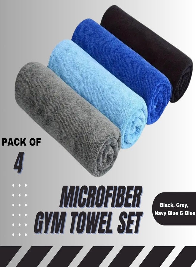 Microshine Microfiber Gym Towel Set of 4 - 500 GSM Super Absorbent, Quick-Dry Sweat Towels for Gym, Yoga, Sports & Workout - Soft, Lightweight, Fast Drying Microfiber Fitness Towels for Men & Women - Image 2