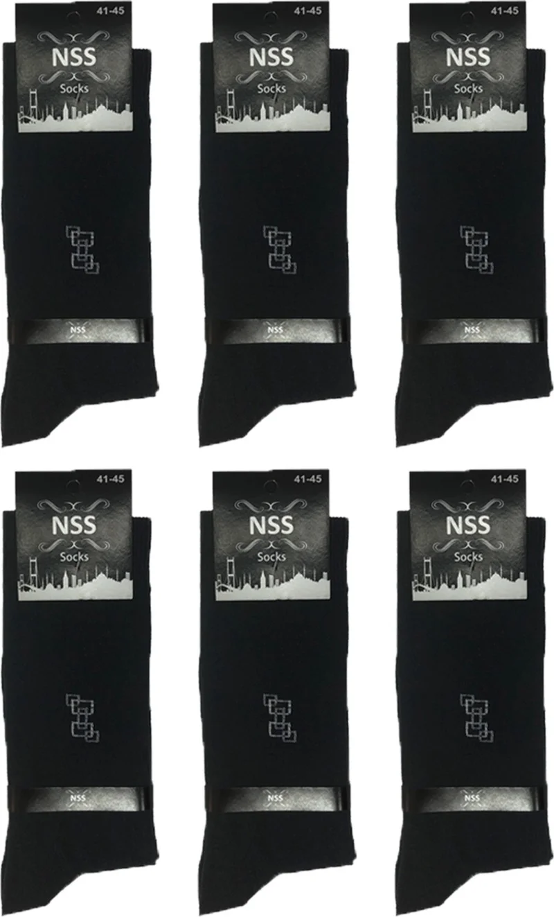 Bgk 6 Pairs Men's Cotton Economical Socks Black