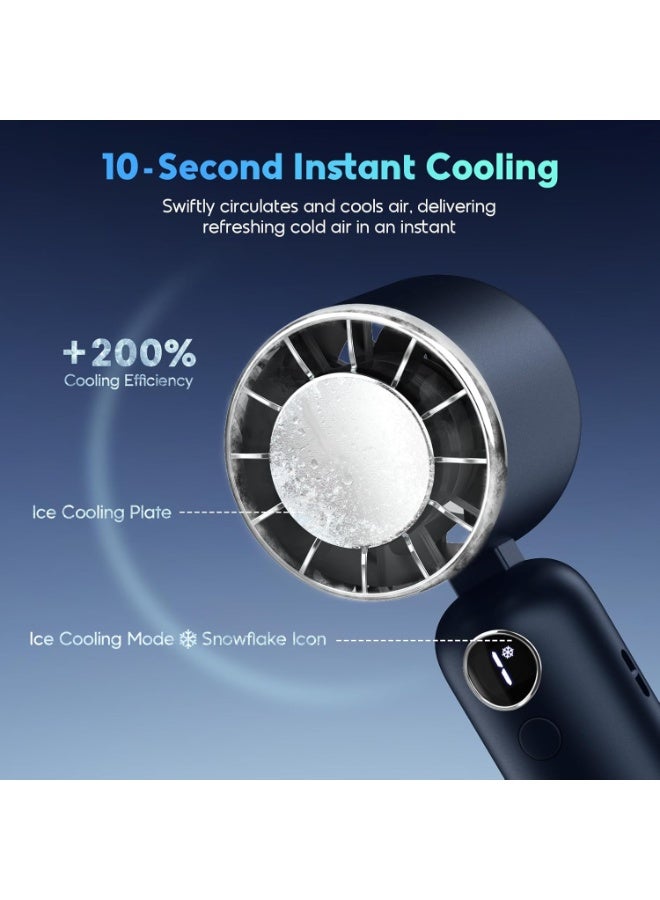 general Portable Handheld Fan, Powerful Hand Held Mini Fan, 3 Speed USB Rechargeable 5000mAh Battery Operated Fan, LED Display, Cooling Personal Fan Gifts for Women, Men, Travel, Camping, Outdoor - Image 2