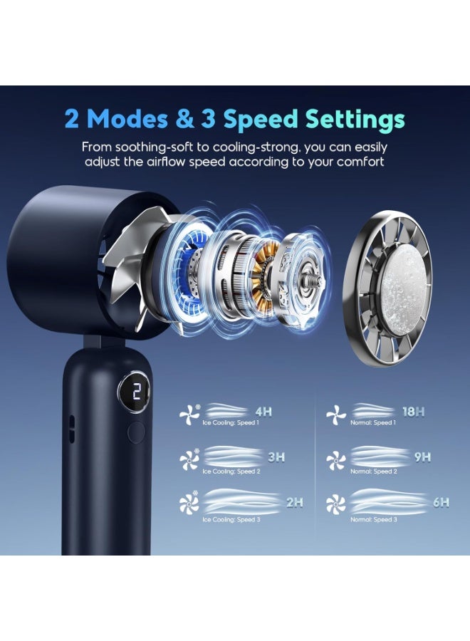 general Portable Handheld Fan, Powerful Hand Held Mini Fan, 3 Speed USB Rechargeable 5000mAh Battery Operated Fan, LED Display, Cooling Personal Fan Gifts for Women, Men, Travel, Camping, Outdoor - Image 3