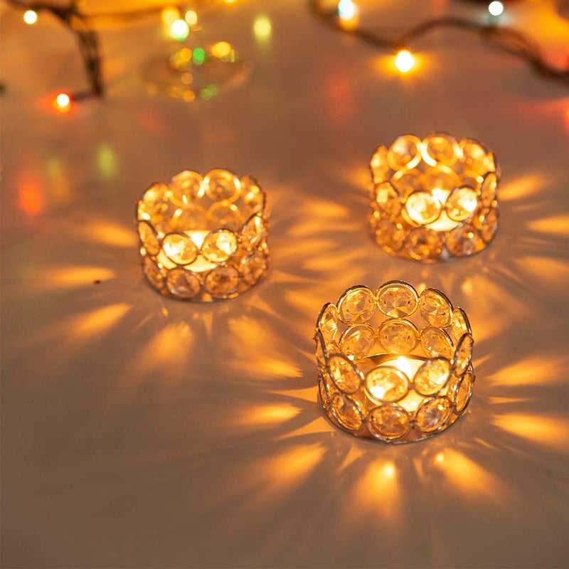 Vincigant Silver Crystal Tea Light Candle Holders Set Of 12 For Wedding Home Table Centerpiece Decoration Easter Gift(Candle Excluded) - Image 3