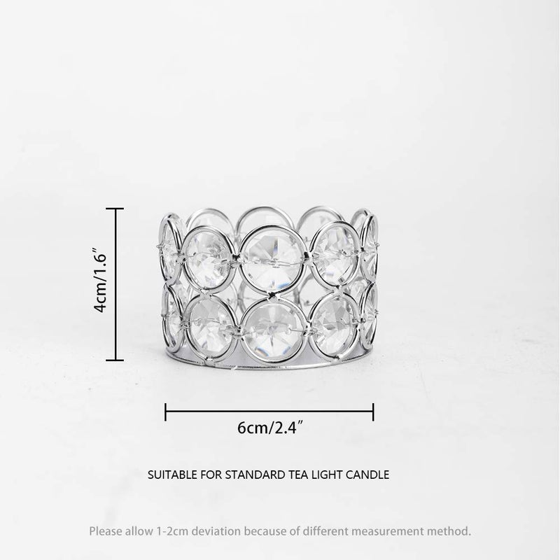 Vincigant Silver Crystal Tea Light Candle Holders Set Of 12 For Wedding Home Table Centerpiece Decoration Easter Gift(Candle Excluded) - Image 4