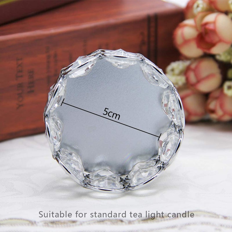 Vincigant Silver Crystal Tea Light Candle Holders Set Of 12 For Wedding Home Table Centerpiece Decoration Easter Gift(Candle Excluded) - Image 5