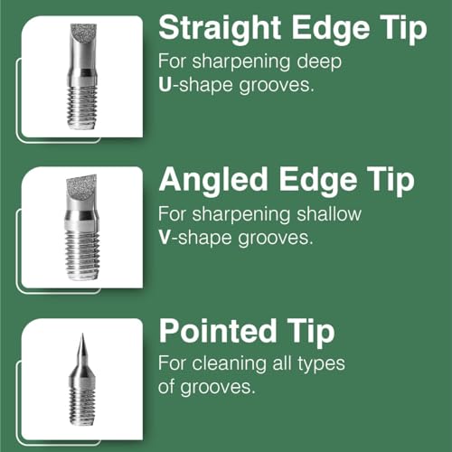 Caddy Splash Golf Club Groove Sharpener Tool - 3-in-1 Golf Club Cleaner for Wedge, Iron - Oblique, Straight, Spike Replacement Tips for U & V Grooves - Aluminum-Alloy Shaft, Heat-Treated Steel (Black) - Image 3
