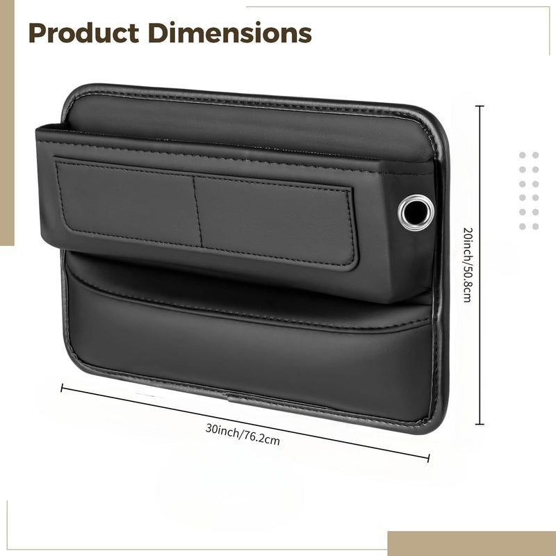 Car Seat Gap Organizer 2 Pack Black Vehicle Crevice Filler Center Console Storage Box Gear Shift Storage Box Multi Pocket Partition Design Large Capacity Fits Most Sedan SUV And Truck Drivers - Image 2