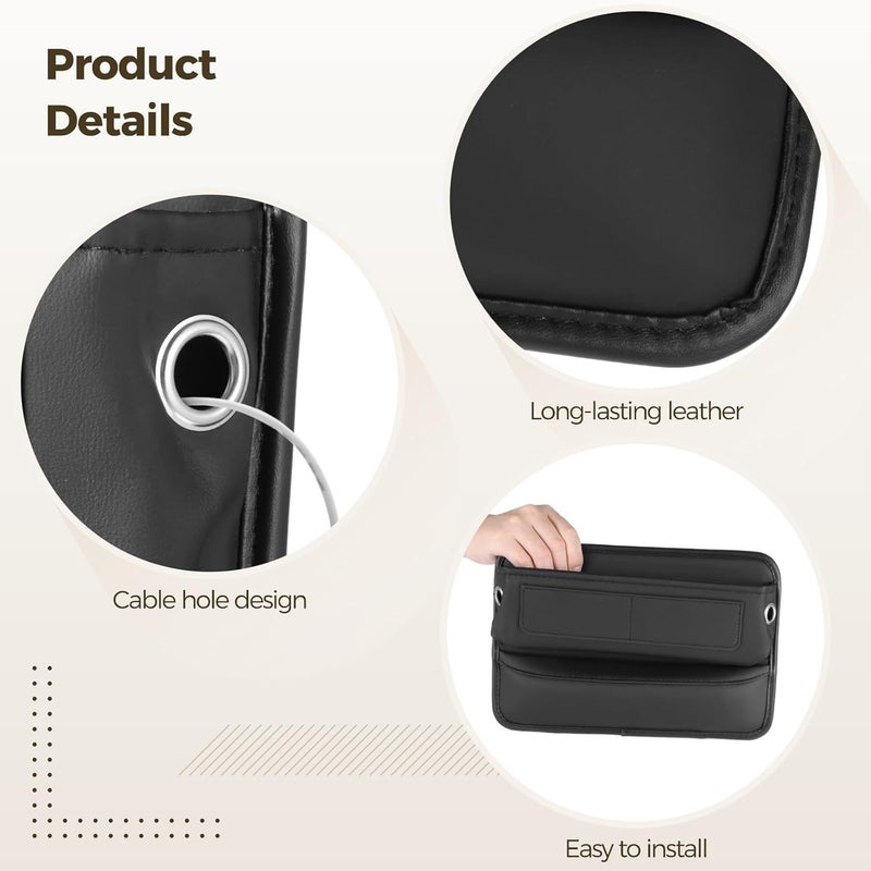 Car Seat Gap Organizer 2 Pack Black Vehicle Crevice Filler Center Console Storage Box Gear Shift Storage Box Multi Pocket Partition Design Large Capacity Fits Most Sedan SUV And Truck Drivers - Image 5