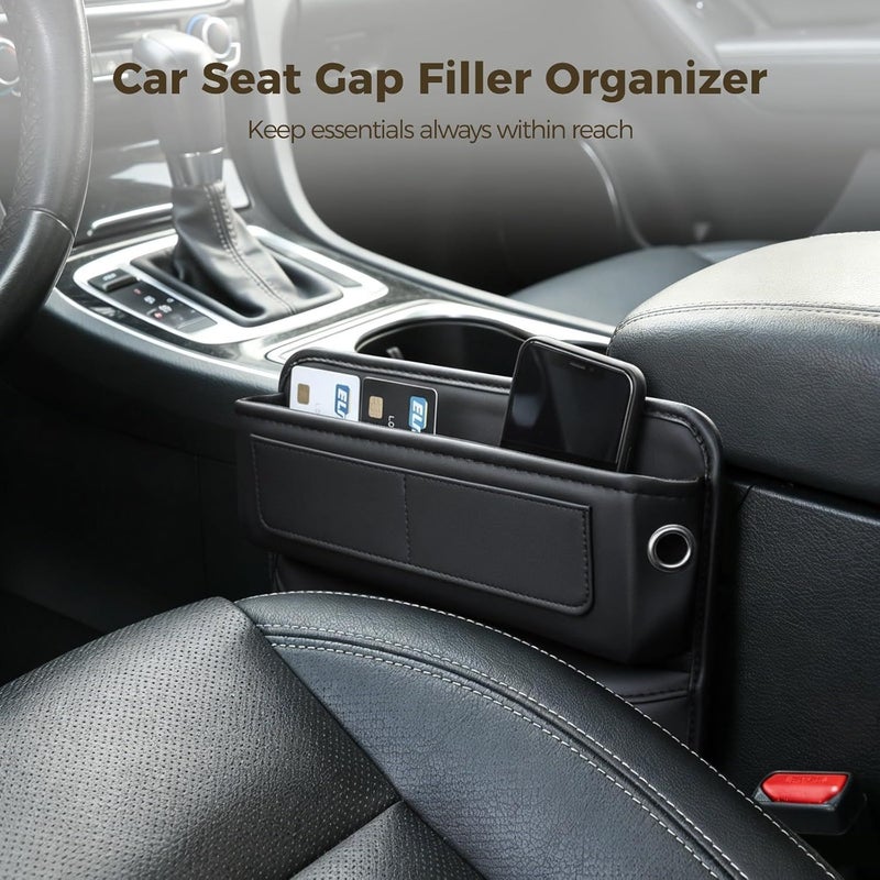 Car Seat Gap Organizer 2 Pack Black Vehicle Crevice Filler Center Console Storage Box Gear Shift Storage Box Multi Pocket Partition Design Large Capacity Fits Most Sedan SUV And Truck Drivers - Image 4
