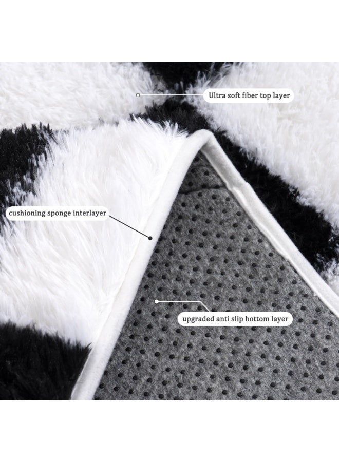 كي واي دي سجاد ناعم سجاد زغبي سجاد لغرفة المعيشة غرفة النوم ديكور منزلي سجادة غير منزلقة قابلة للغسيل زخرفة منزلية سجادة 100x160 سم - Image 5