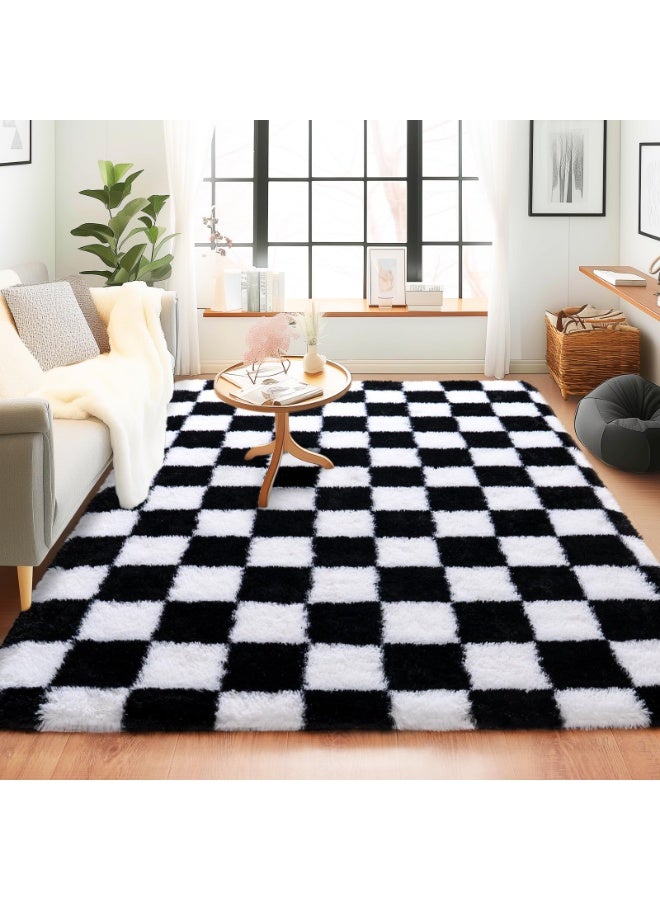 كي واي دي سجاد ناعم سجاد زغبي سجاد لغرفة المعيشة غرفة النوم ديكور منزلي سجادة غير منزلقة قابلة للغسيل زخرفة منزلية سجادة 100x160 سم - Image 1