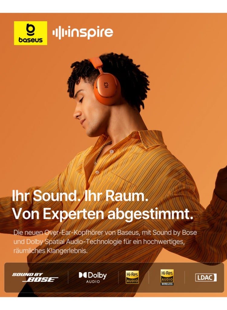 Baseus 🎧 Baseus Inspire XH1 Wireless Noise Cancelling Headphones – Sunset Coral Sunset Coral - Image 5