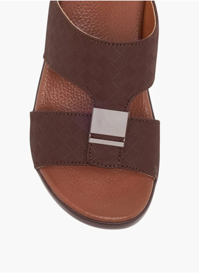 ال بي ال من شو اكسبرس Boys Textured Slip-On Arabic Sandals with Accent Detail