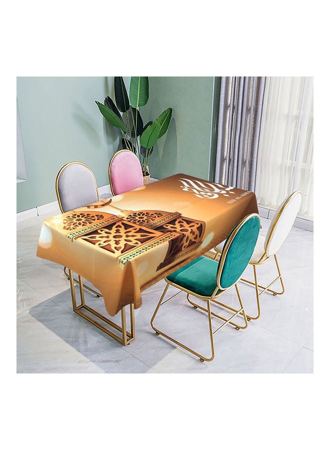 NIBEMINENT Muslim Ramadan Printed Tablecloth Brown 140 x 180cm 