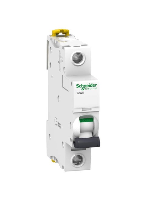 Schneider Electric Miniature circuit breaker (MCB), Acti9 iC60N, 1P, 40A, C curve, 6000A (IEC/EN 60898-1), 10kA (IEC/EN 60947-2)