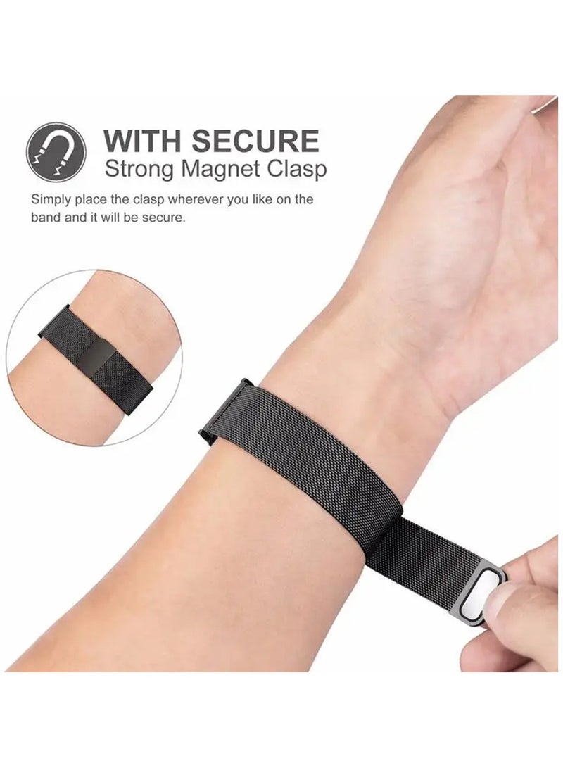 سوار ساعة ذكية مغناطيسي من الفولاذ المقاوم للصدأ لساعة Redmi Watch 5 Active/Lite باللون الأسود - Image 3