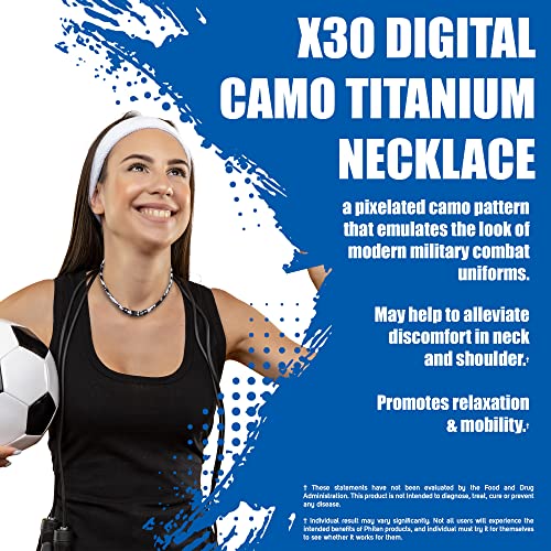 Phiten Digital Camo Titanium Necklace, NIght, 18" - Image 2