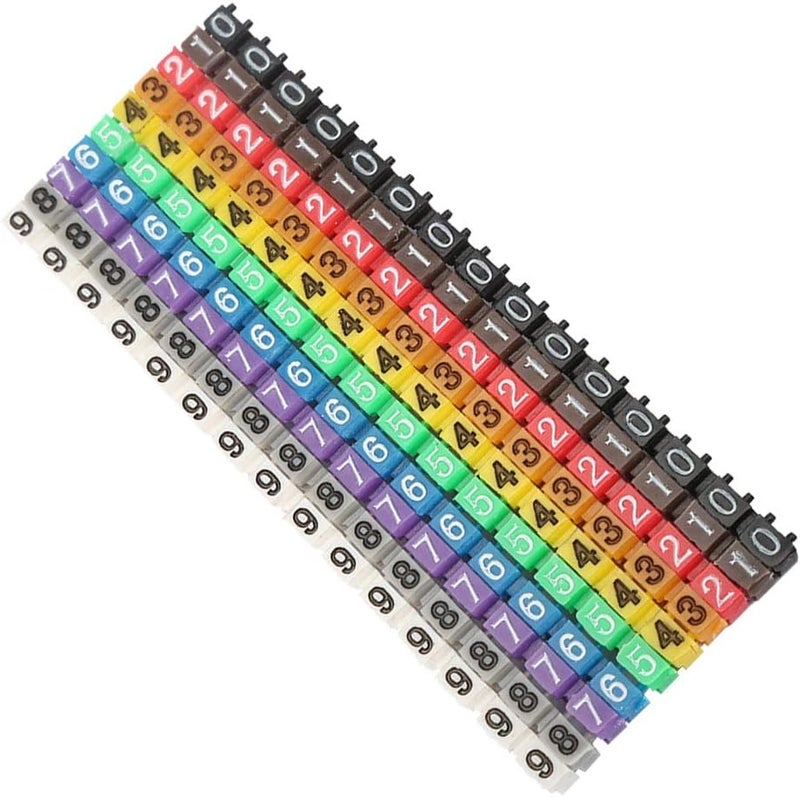 Gavigain Colorful Digital Number Tube Wire Number Label Tube Cable Marker(150PCS KCM-1.5MM) - Image 5