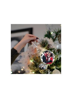 Photo Projection Ornament，Personalized Photo Christmas Ornaments，Personalized Photo Ornaments， Hanging Snowflake Projection Pendant，Memorial Decoration Gifts (1PCS-Rose Gold)