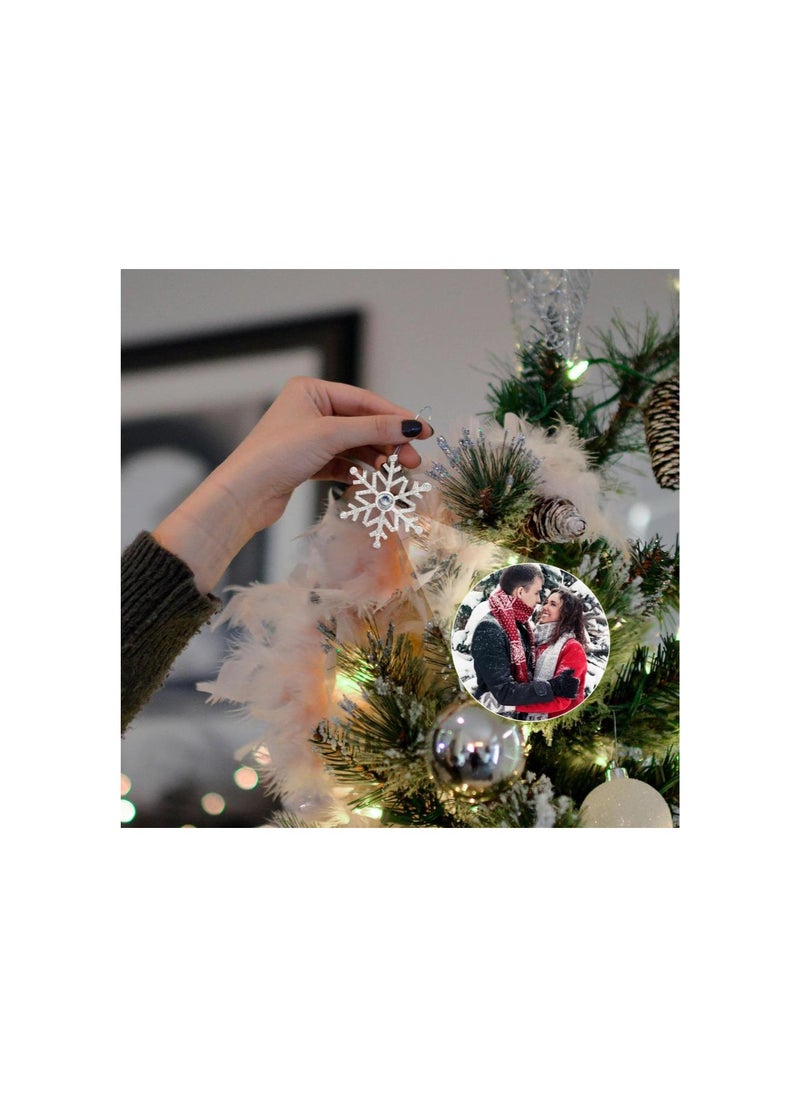 Generic - Photo Projection Ornament，Personalized Photo Christmas Ornaments，Personalized Photo Ornaments， Hanging Snowflake Projection Pendant，Memorial Decoration Gifts (1PCS-Rose Gold) - Image 1
