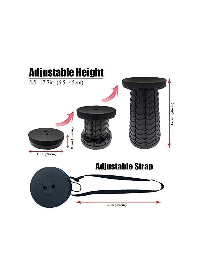 Generic VERSCOS Retractable Folding Stools Portable Plastic Stool Travel Seat Telescopic Plastic Stool Shrinkable Camping Fishing Garden Folding Chair  - Image 1