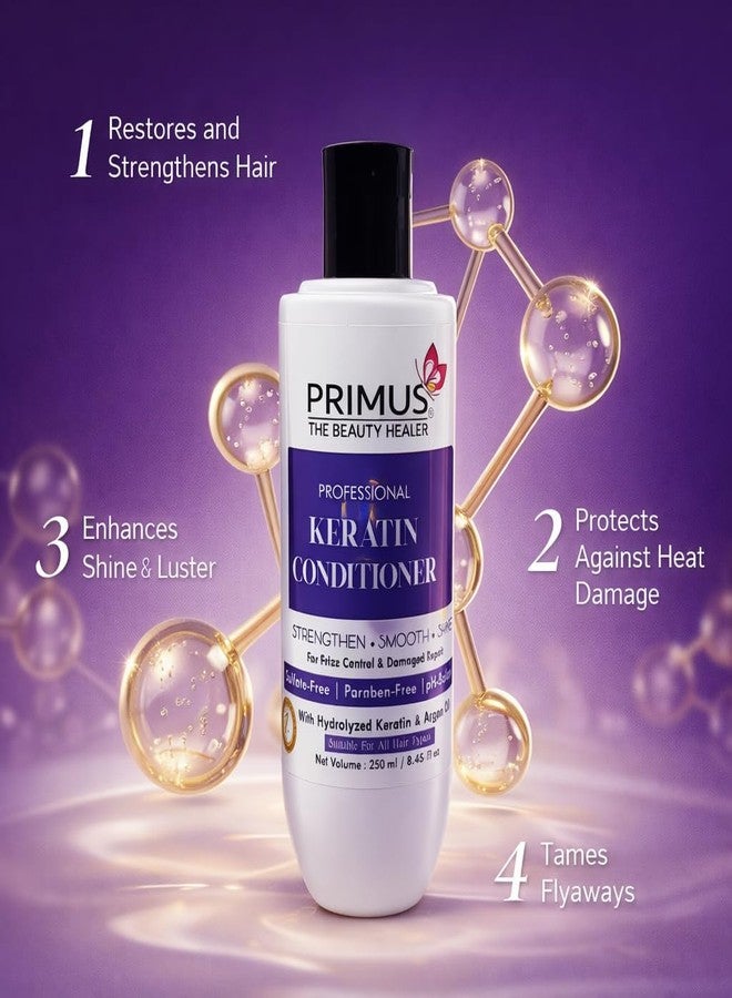 Primus Professional Keratin Conditioner 250ML - Salon Smooth Hair Treatment for Frizz Control & Damage Repair - Image 2