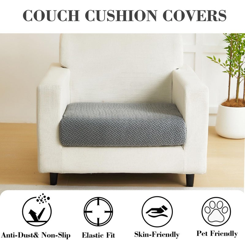 Disayu Couch Cushion Covers Sofa Covers Couch Covers for Sofa Pet Friendly Universal Sofa Covers Washable Stretch Slipcovers for Sectional Sofa (Texture Gray,Large Single Seat Cover) - Image 3