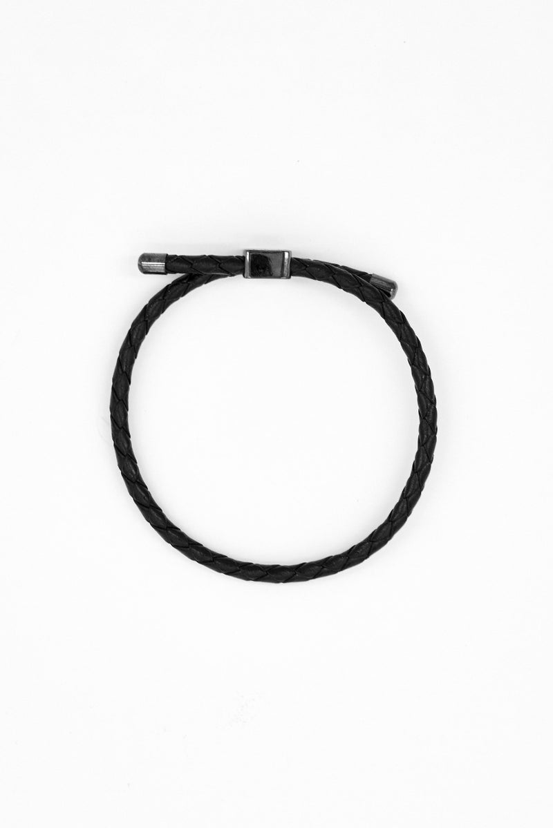 NAUTICA Men Classic Vintage Braided Leather Bracelet, Black - Image 4