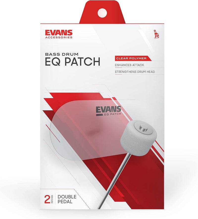 Evans EQPC2 EQ Double Pedal Patch - Clear Plastic, 0.575 in x 5.0 in x 2.5 in - Image 2