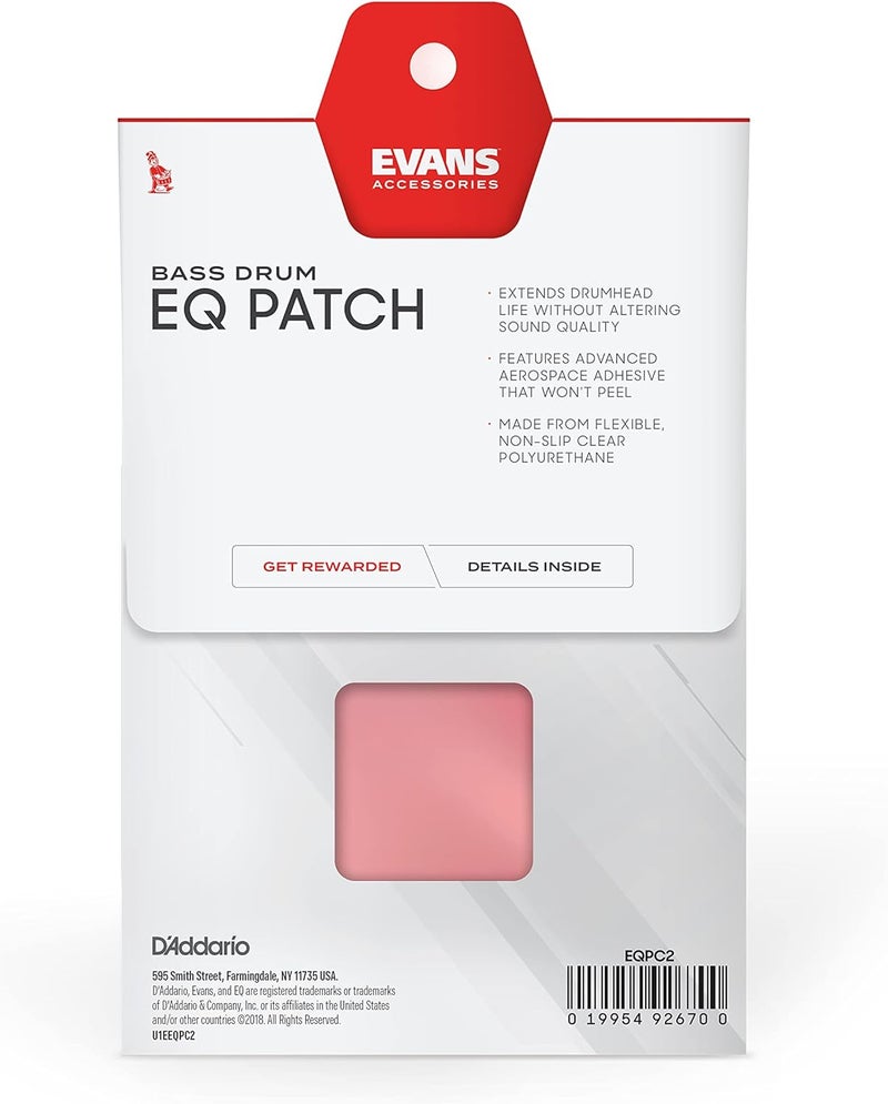Evans EQPC2 EQ Double Pedal Patch - Clear Plastic, 0.575 in x 5.0 in x 2.5 in - Image 3