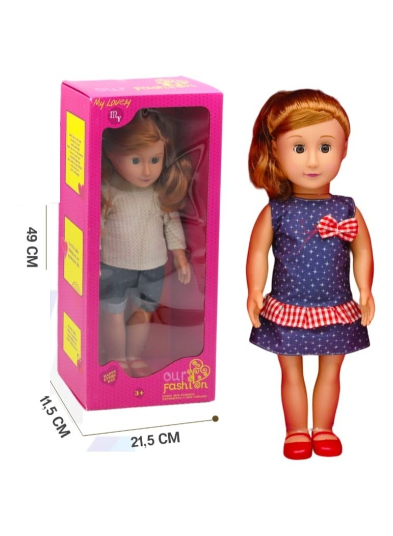 دمية أزياء بملابس شعر متنوعة