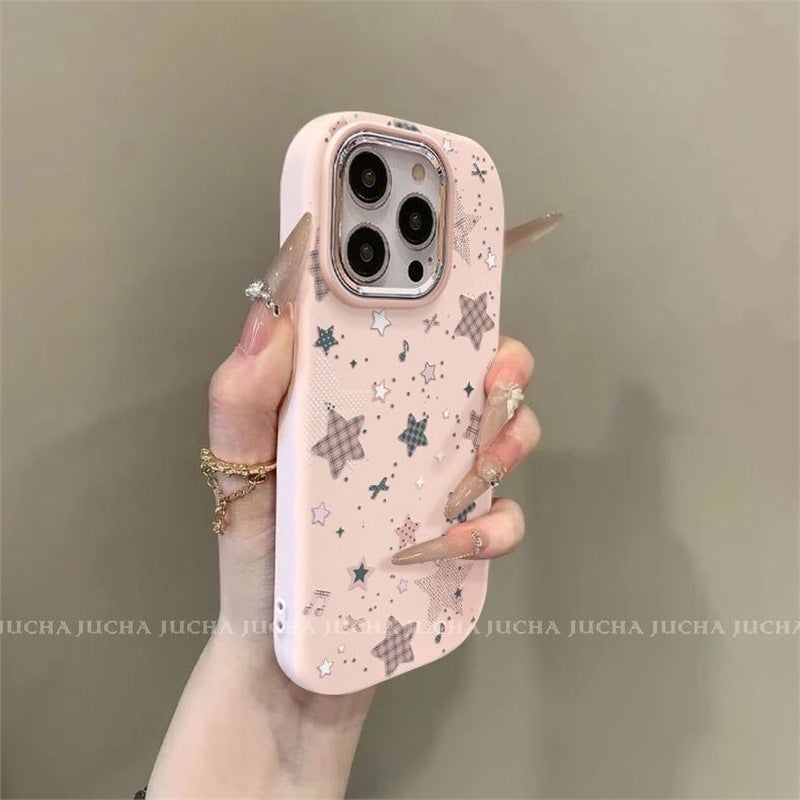 Suitable for Apple 17Promax Mobile Phone Case New Iphone16 Silicone Mobile Phone Protective Cover 15 Plaid Stars 14 - Image 3