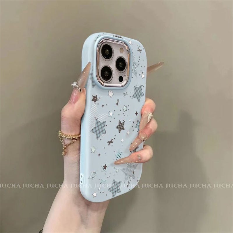 Suitable for Apple 17Promax Mobile Phone Case New Iphone16 Silicone Mobile Phone Protective Cover 15 Plaid Stars 14 - Image 4