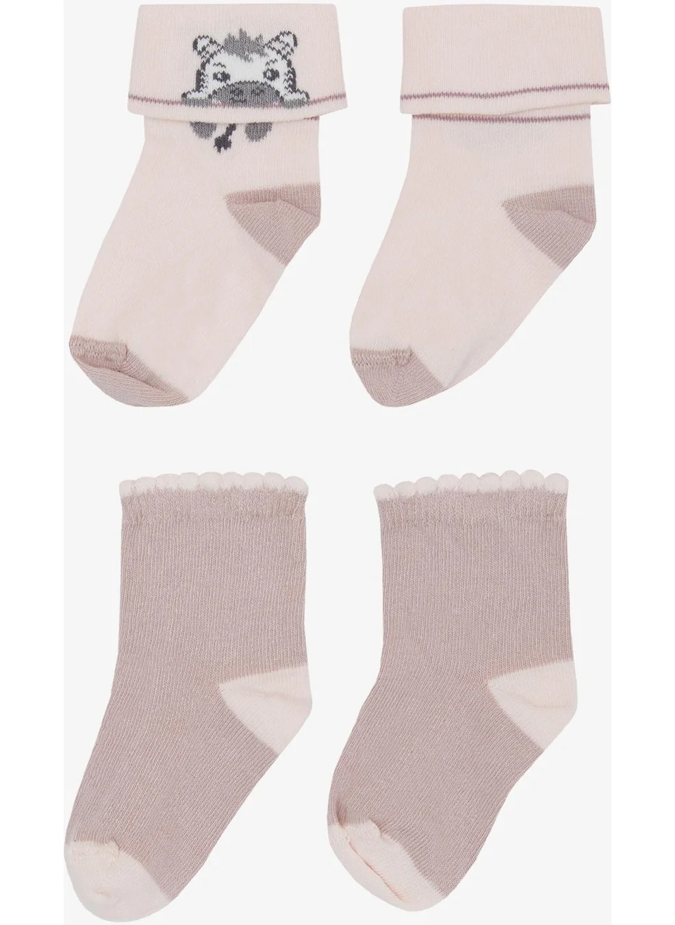 كاتامينو Baby Girl Socks 2-Piece Cute Kitten Printed 0-24 Months, Mixed Colors