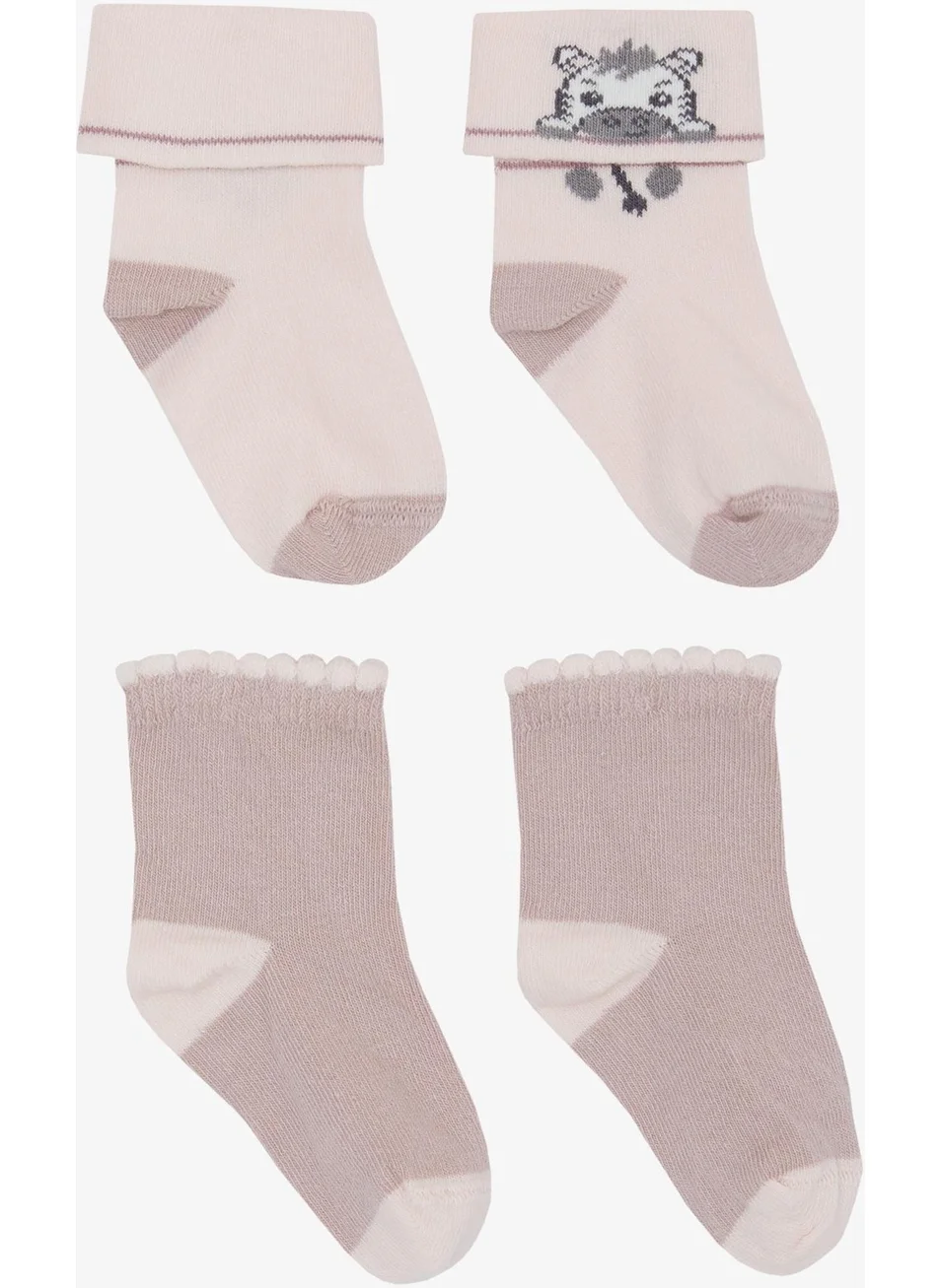 كاتامينو Baby Girl Socks 2-Piece Cute Kitten Printed 0-24 Months, Mixed Colors