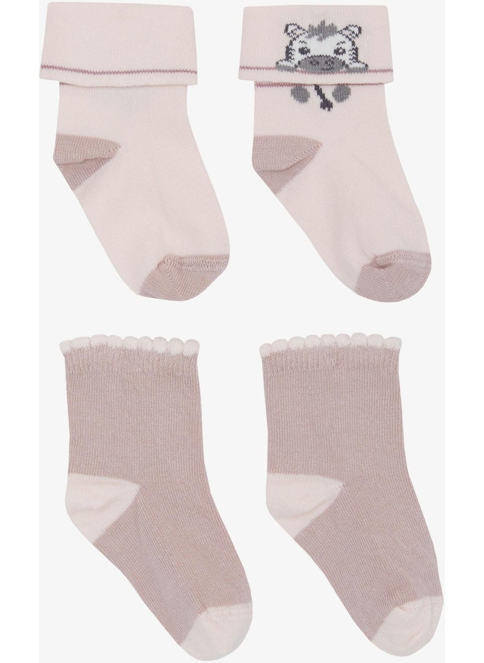 Katamino - Baby Girl Socks 2-Piece Cute Kitten Printed 0-24 Months, Mixed Colors - Image 1