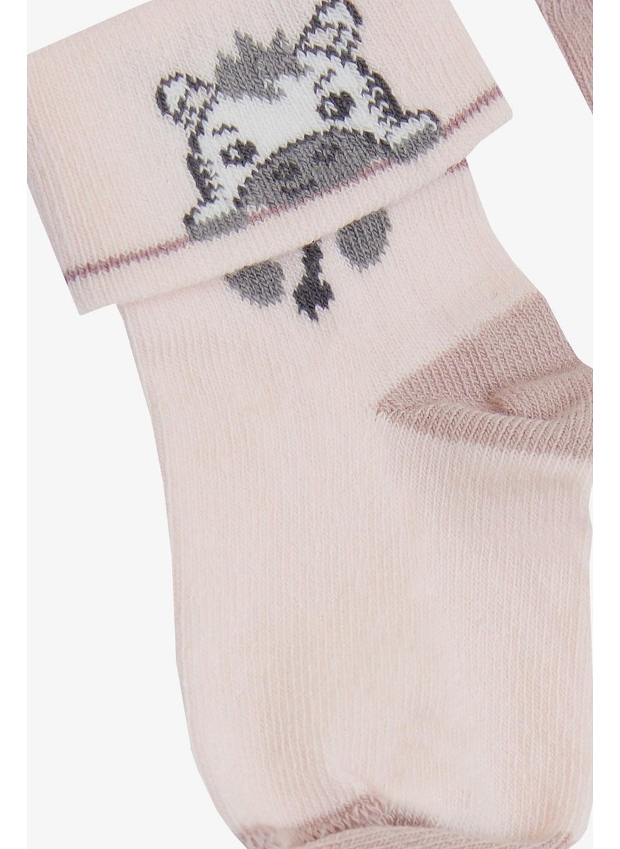 Katamino - Baby Girl Socks 2-Piece Cute Kitten Printed 0-24 Months, Mixed Colors - Image 1