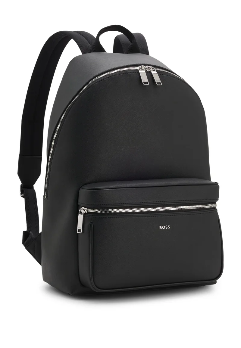 BOSS Structured backpack with polished logo lettering